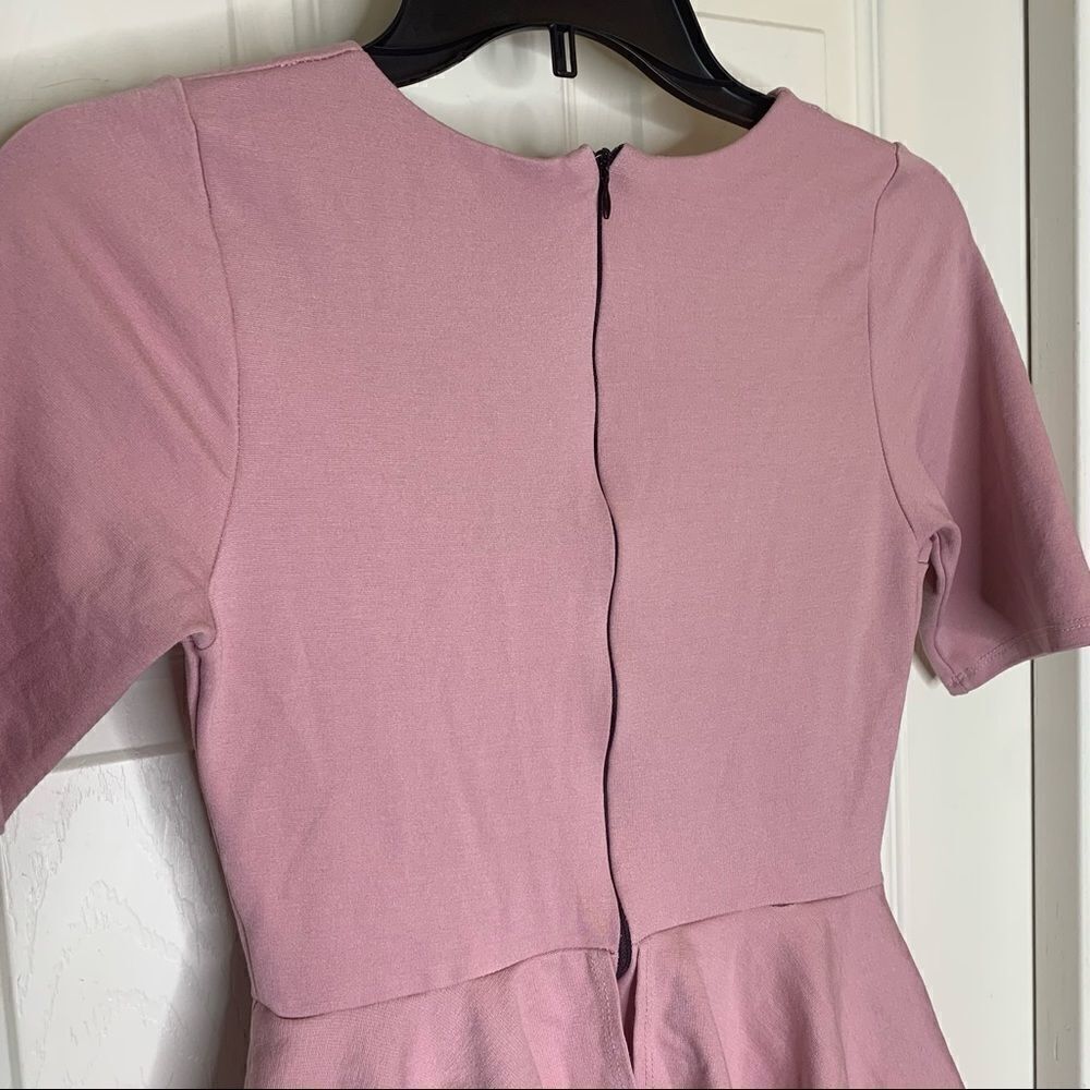 Brigitte Brianna Dusty Mauve Peplum Dress Size Small - Picture 9 of 9